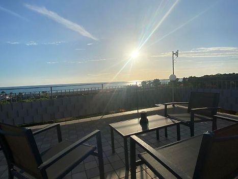 Terrazza solarium al tramonto